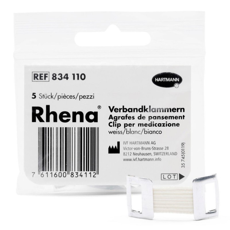 Agrafes de bandages Rhena®, blanches, 5 pièces